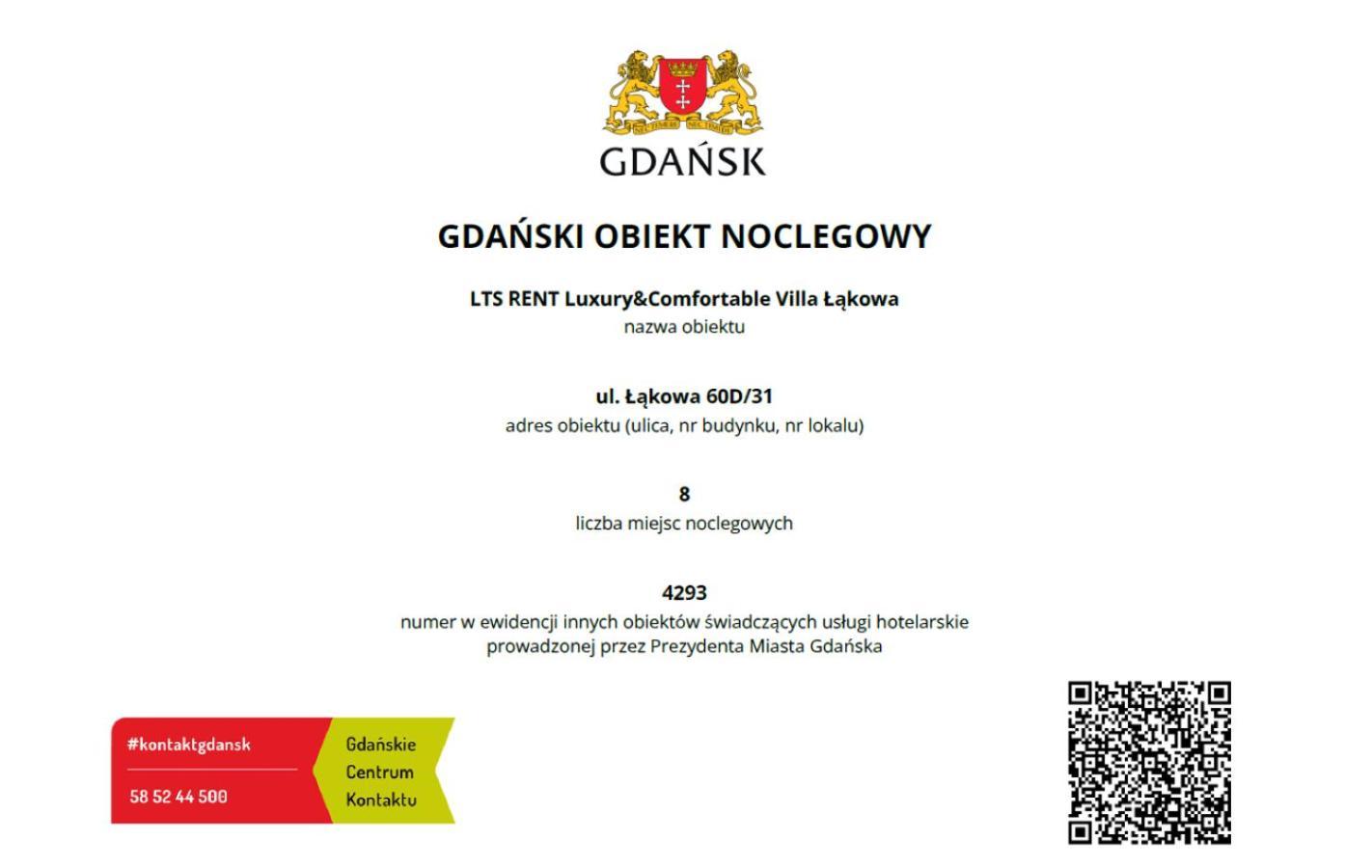 Lägenhet Lts Rent Luxury & Comfortable Lakowa Gdańsk